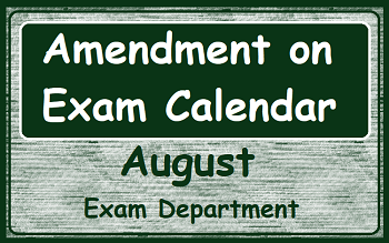 Amendment on Exam Calendar - August 