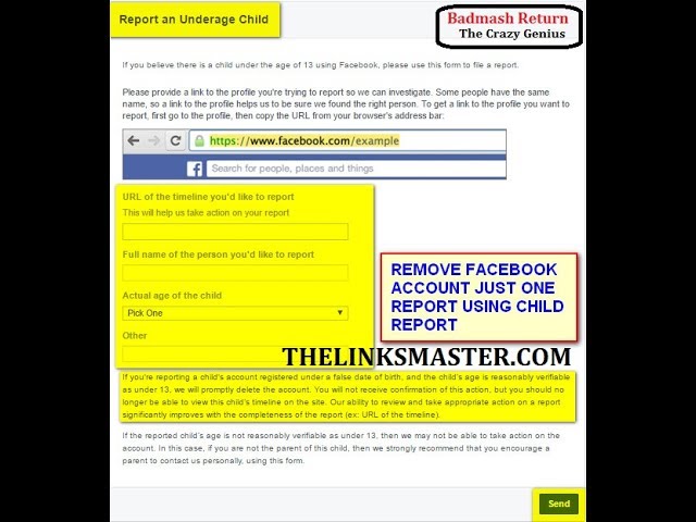 Remove Someone Facebook Fake Account Permanently In One Report ! Report an Underage Child | Facebook