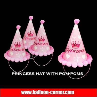 Topi Ulang Tahun Anak Pom Pom PRINCESS Topi Ulang Tahun Anak Pom Pom PRINCESS