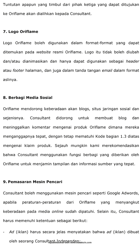 Penggunaan Logo Oriflame dalam web konsultan oriflame kebijakan-penggunaan-logo-oriflame