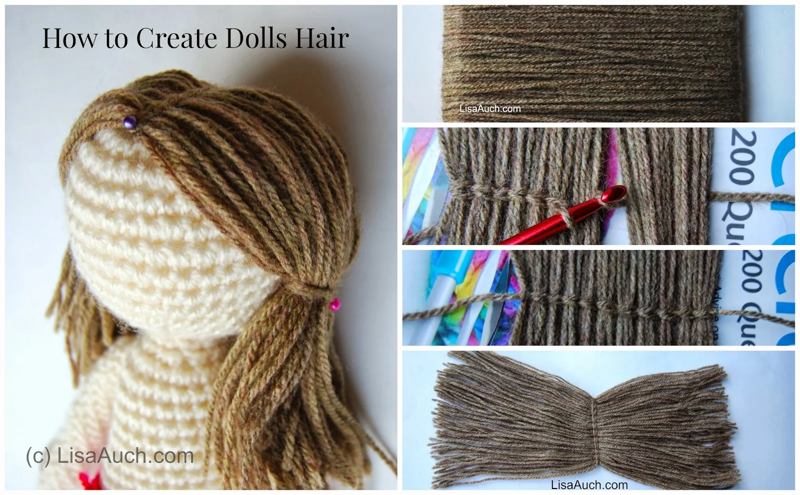 How to Crochet Dolls Hair (easy) 