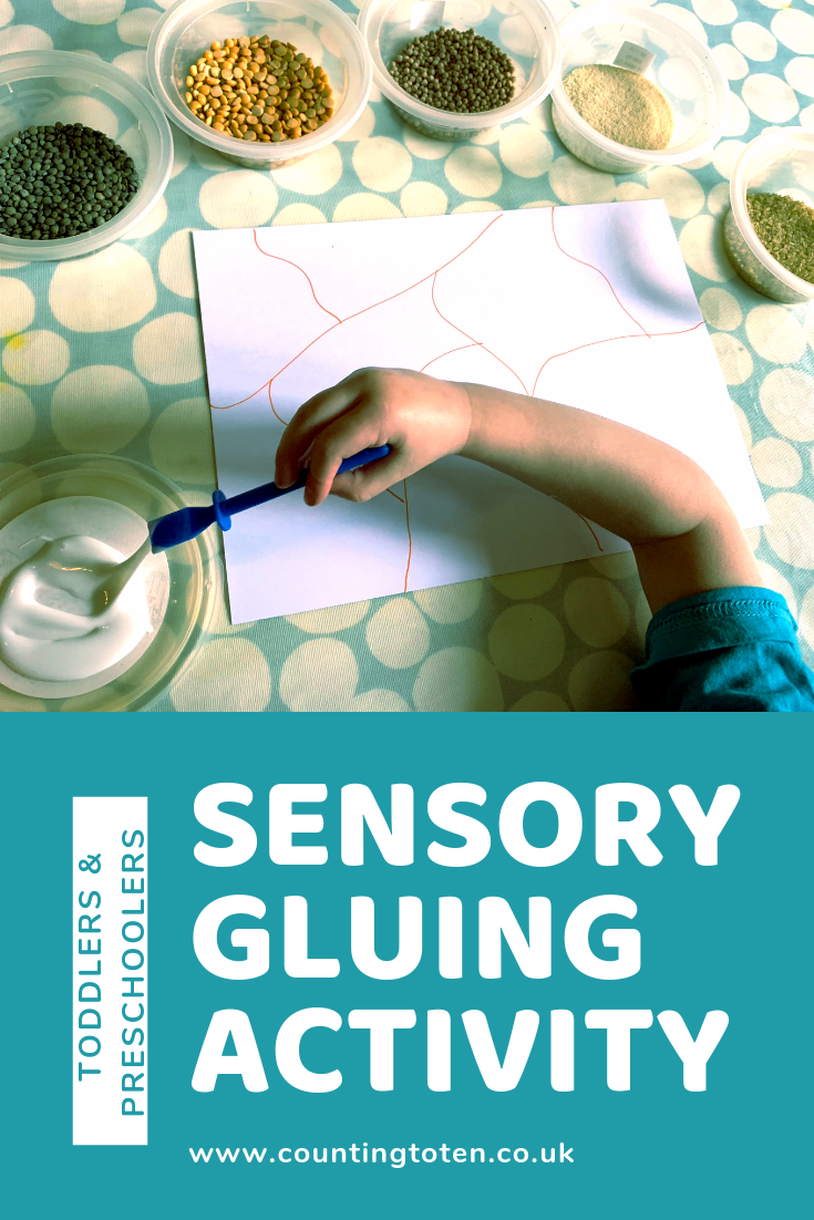 Sensory Gluing Activity for Toddlers and Preschoolers Counting To Ten