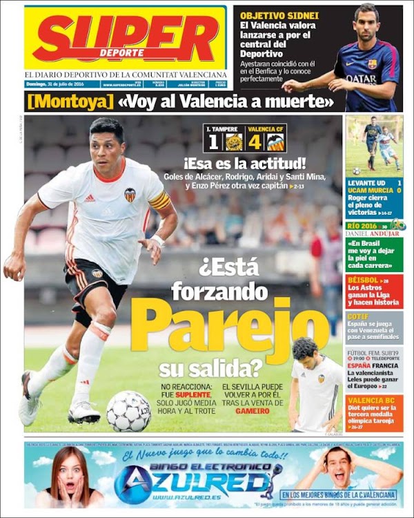 Valencia, Superdeporte: "¿Está forzando Parejo su salida?"
