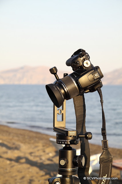 Canon EOS400D+18-55IS on Benro Multi Row Panorama Head - tilted -45 deg