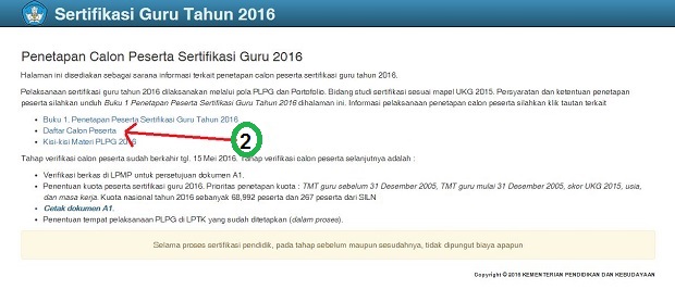 Daftar Peserta Sertifikasi Guru Tahun 2016 Daftar Peserta Sertifikasi Guru Tahun 2016