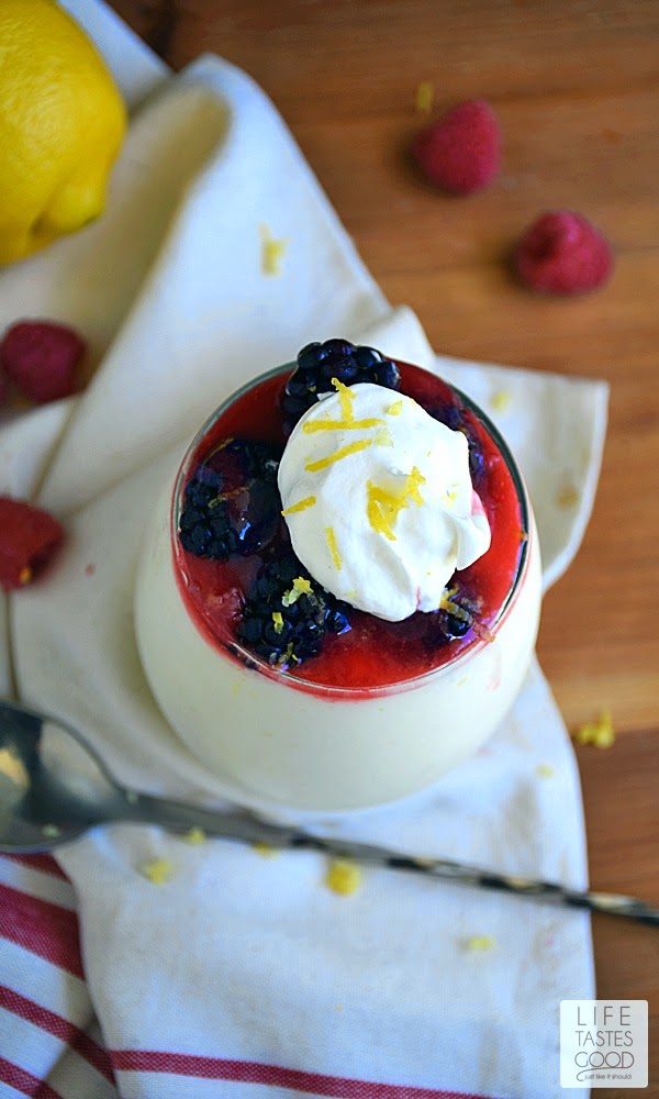 Lemon Mousse with Raspberry Sauce | Life Tastes Good