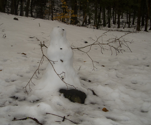 Snowman on The Zoar Trail - January 2013 - Sandy Hook - Newtown CT
