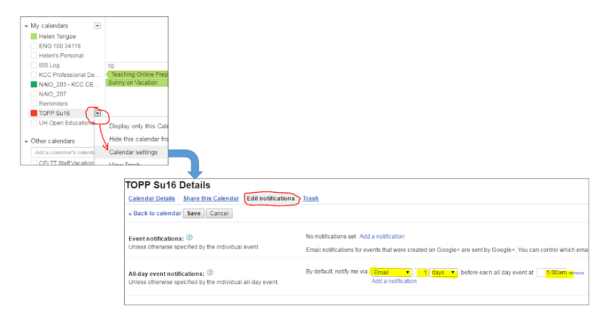 Instructional Technology at Kapiʻolani How to Set Google Calendar