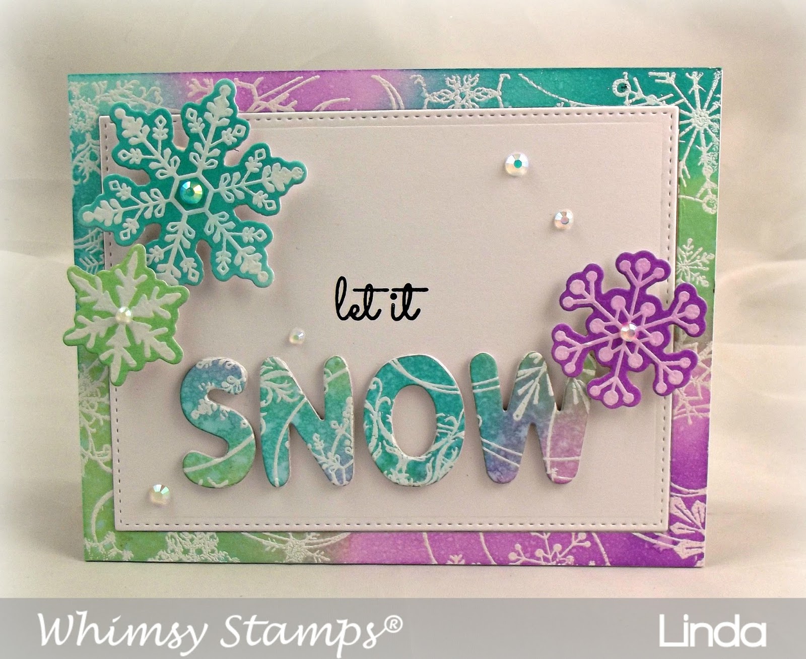 Whimsy Stamps Snow Word and Snow Caps  ̹ ˻