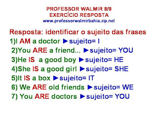 Professor Walmir Bahia English Verbo To Be Passado Afirmativa
