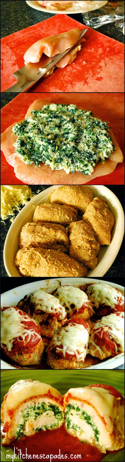 Chicken Parmigiana Roll ups