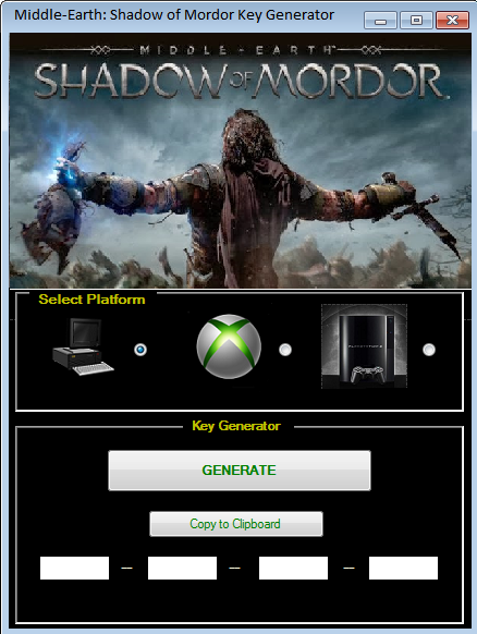 middle earth shadow of mordor controller or keyboard