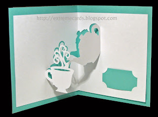 teapot and cup pop up card open
