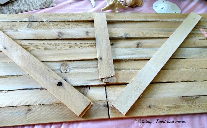 Vintage, Paint and more... wood slats for art canvas, using wood slats to make wall art