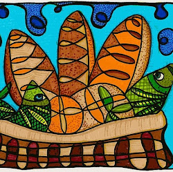 miracle loaves fishes fish jesus story true bible liberal pulpit crafts canvas feeds visit heard might