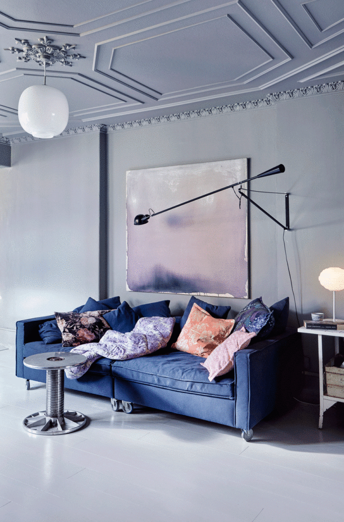 Copenhague élégant appartement, gris plafond