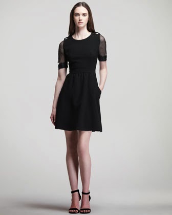 All Black Crepe Dress and Overcoat | Dress Design Ideas
