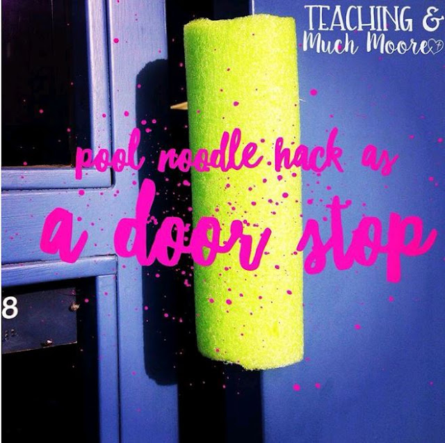 pool noodle door stop hack for teachers