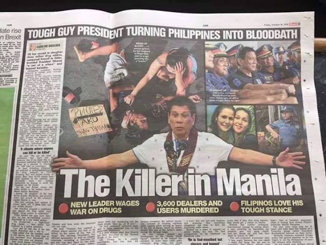 NETIZENS REACT: Photo Of President Duterte In A Newspaper With Caption 'Tough Guy President Turning Philippines Into Bloodbath' NETIZENS REACT: Photo Of President Duterte In A Newspaper With Caption 'Tough Guy President Turning Philippines Into Bloodbath'