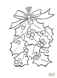 It is a graphic of Simplicity Mistletoe Coloring Page It is an image of Simplicity Mistletoe Coloring Page