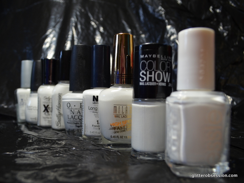 glitter obsession Battle of the White Polish