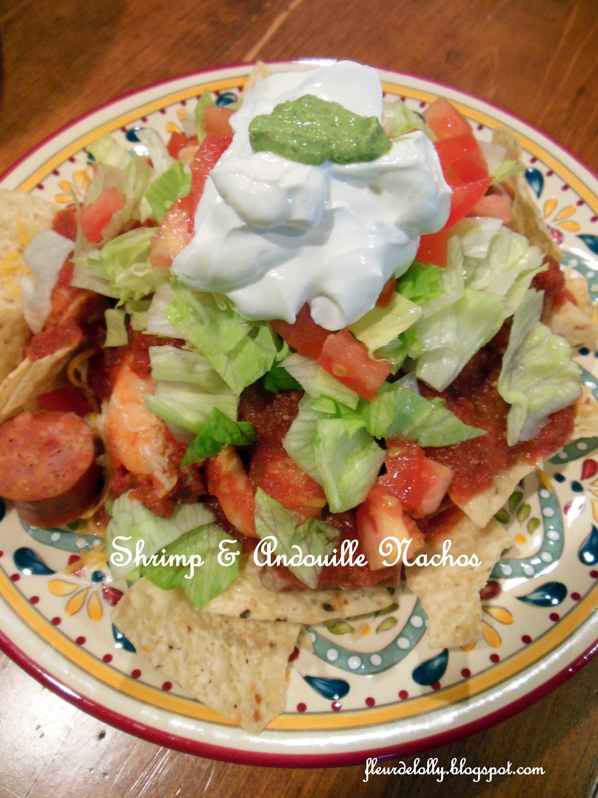 Fleur de Lolly Shrimp & Andouille Nachos