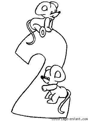 Free Coloring Pages Printable: Fun Number Two Coloring Pages