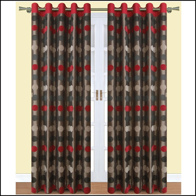 red and grey curtains dotted style red and grey curtains dotted style