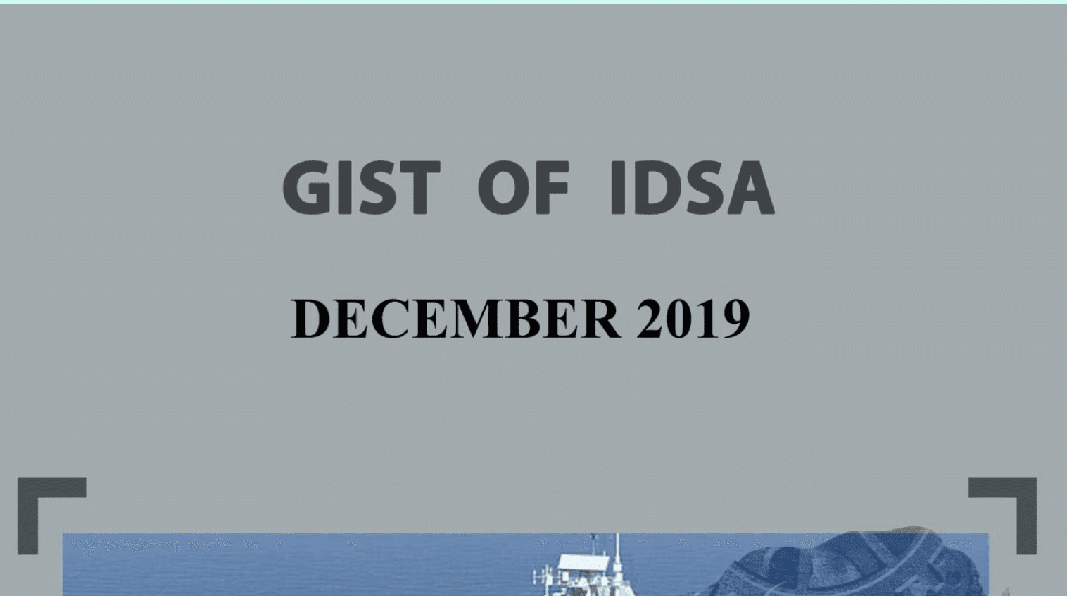GIST of IDSA December 2019