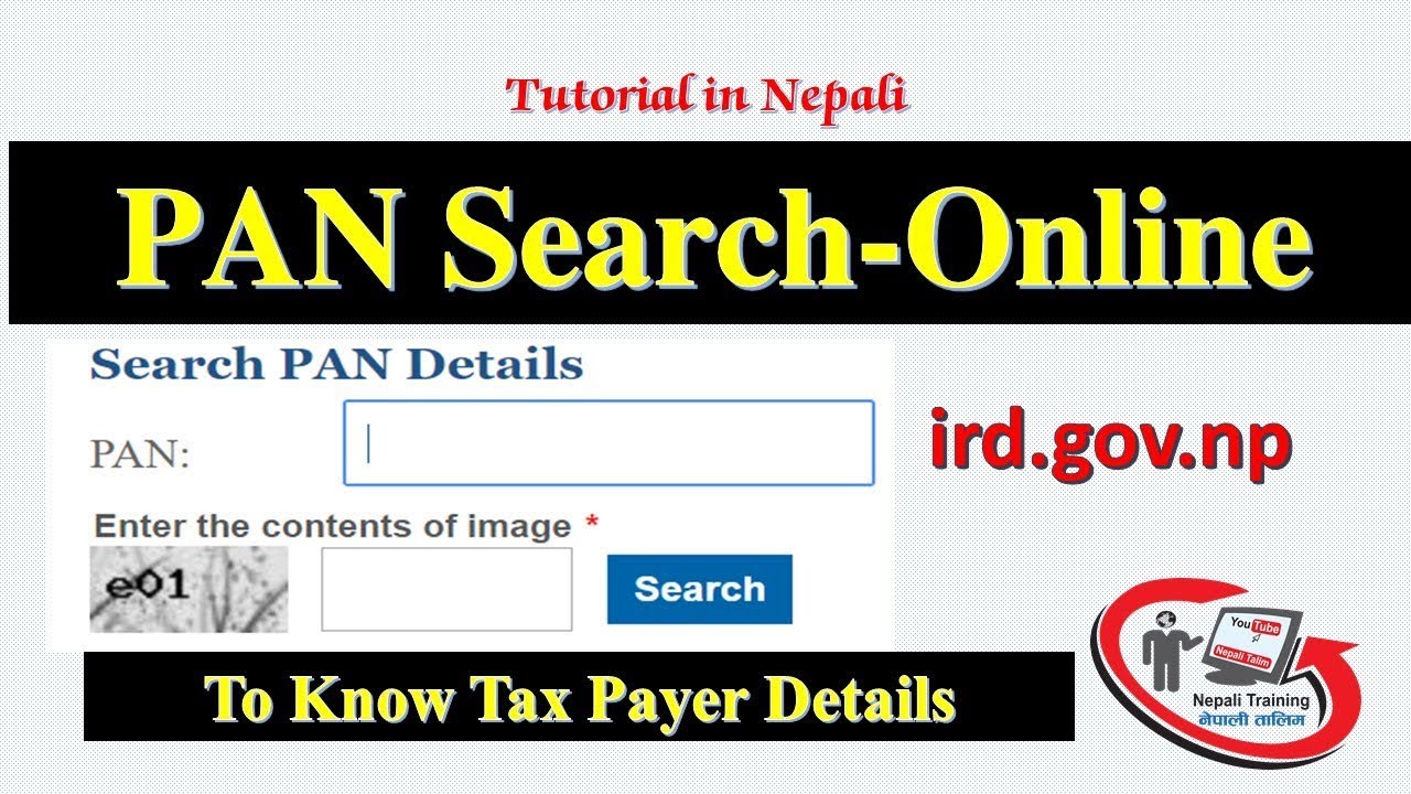 PAN Search Online in Nepal from IRD site Find More About Tax Payer