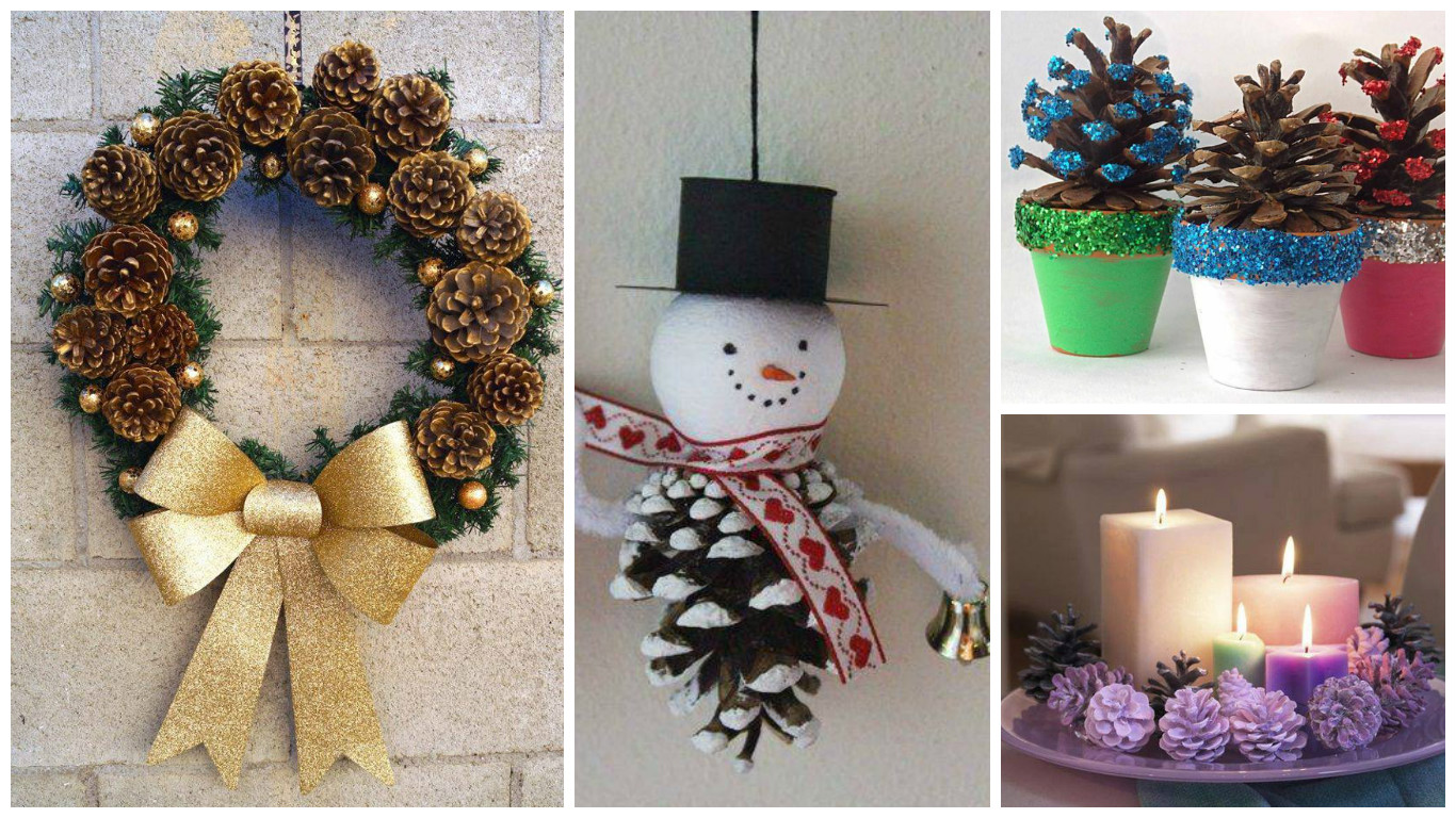 11 Adornos navideños para hacer con piñas