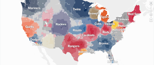 Maps Mania: The Map of Baseball Fandom