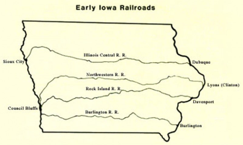 Iowa Dot Railroad Map Industrial History: C&Nw's Chicago, Iowa & Nebraska And Cedar Rapids &  Missouri