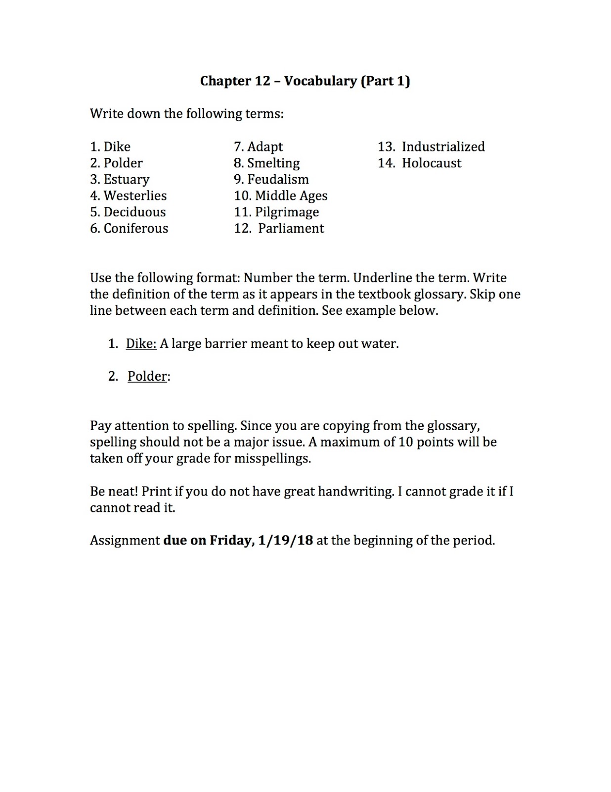 Worksheets Vocabulary Builder Worksheets ehms world cultures geography chapter 12 vocabulary and yesterday the kids were assigned standard assignment attached below it is due at beginning of class period to
