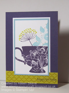 Stampin Ups Summer Silhouette flowers in a Tea Shoppe Cup
