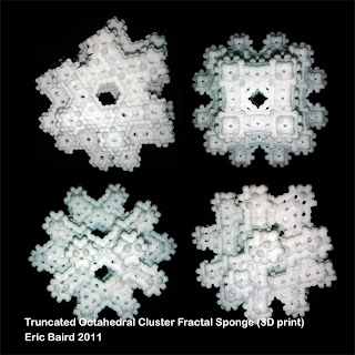 Truncated Octahedral Cluster Fractal Sponge, Eric Baird 2011