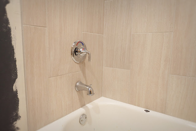 tile tub surround shower faucet filler after