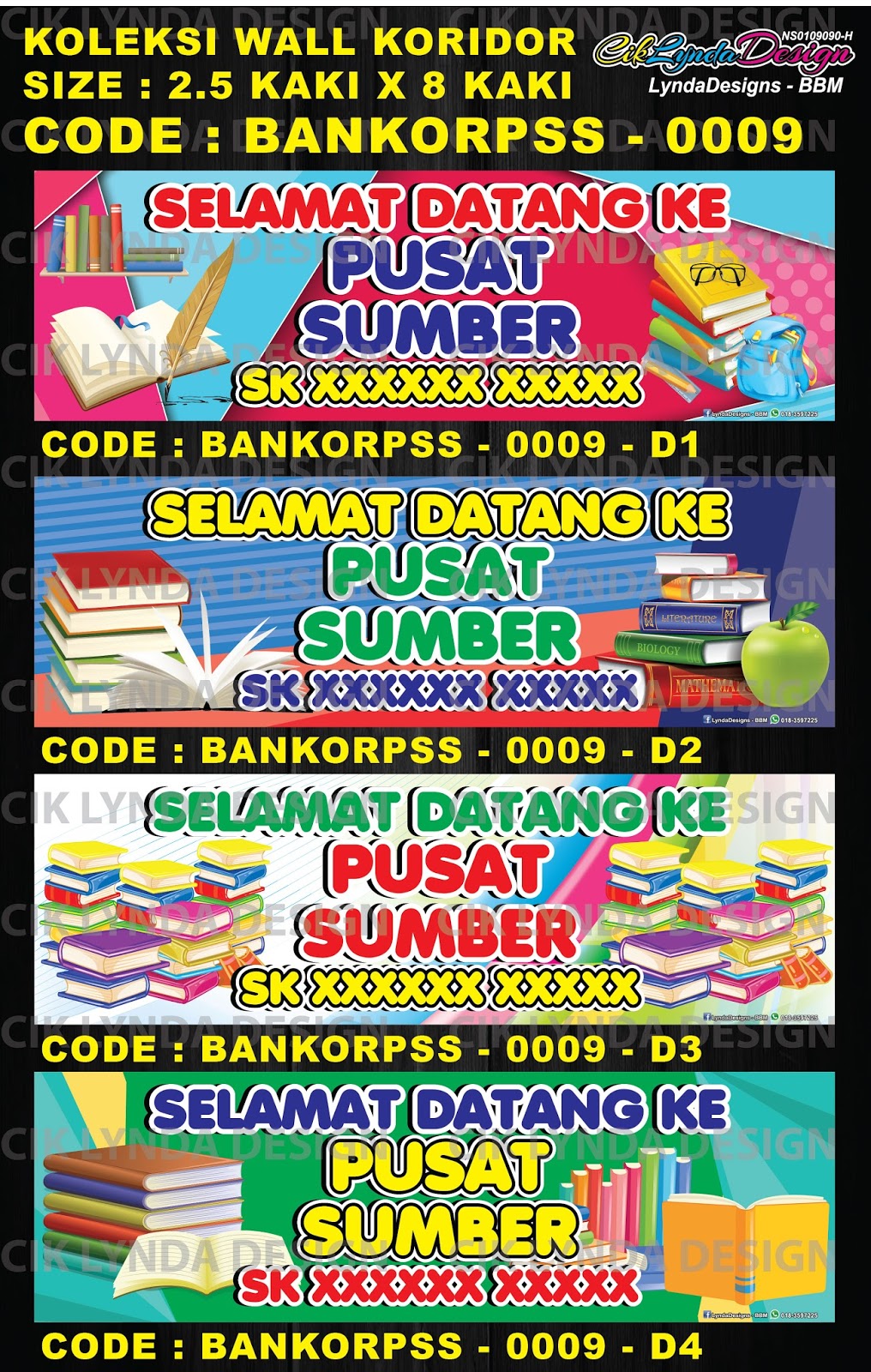 CIKLYNDA DESIGN BBM - BANNER & BUNTING SEKOLAH: BANNER WALL KORIDOR