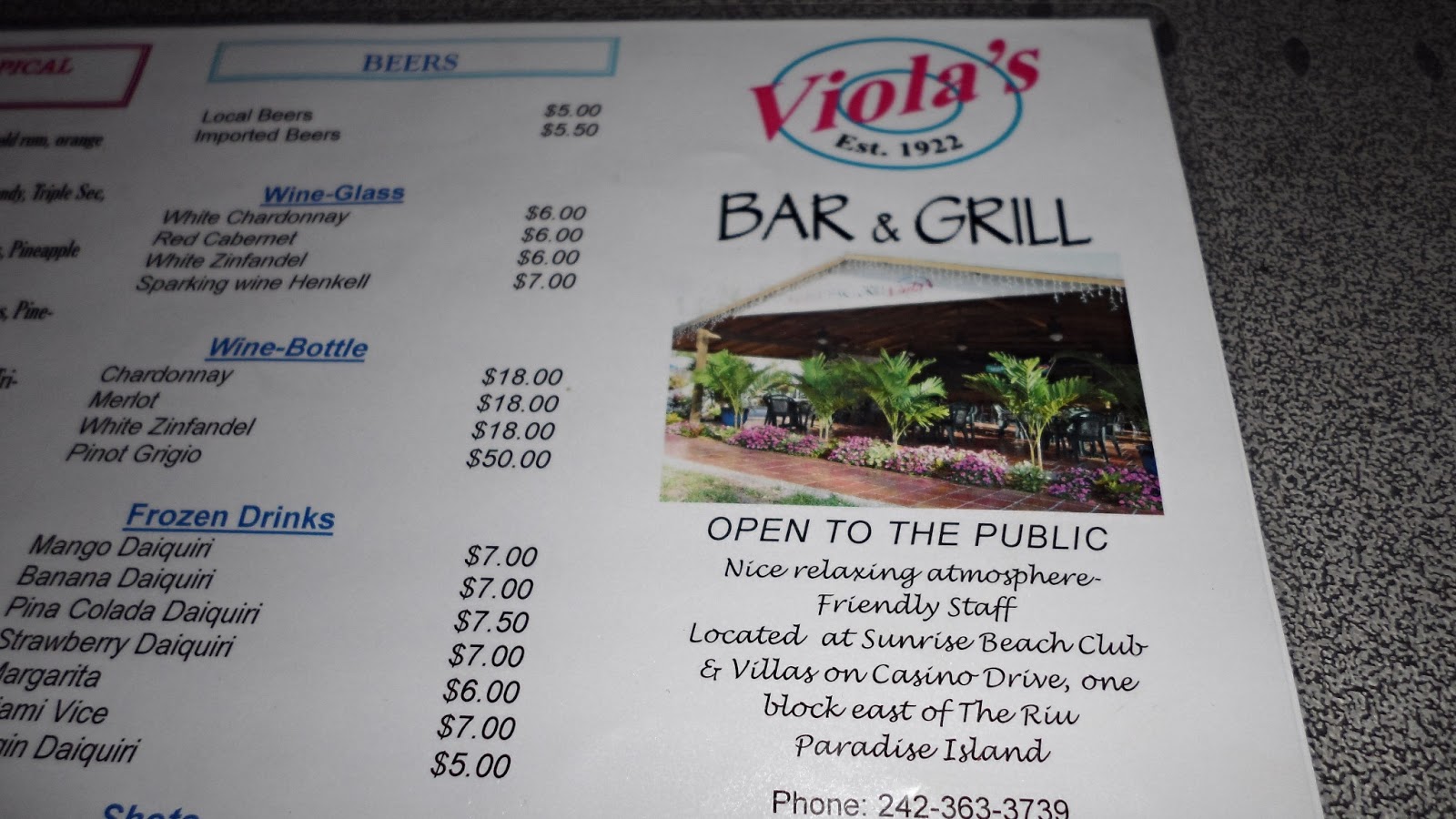 Amusebouches Viola's Bar and Grill