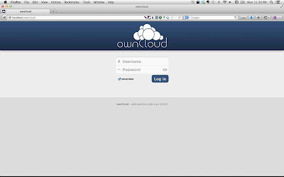 ownCloud Server Login Screen