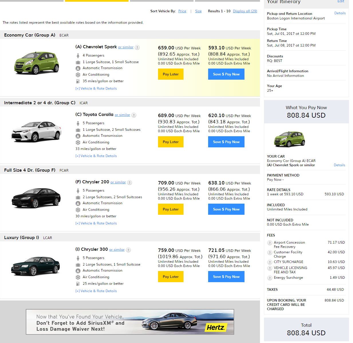 如何在美國Hertz租車最划算最便宜 ? 英國官網價格差很大