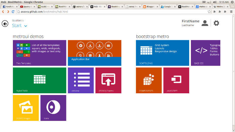 BOOTMETRO Framework Template HTML5 CSS3 Dengan Tampilan Metro UI