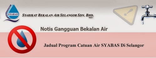 Jadual Catuan Air SYABAS Di Selangor 2014