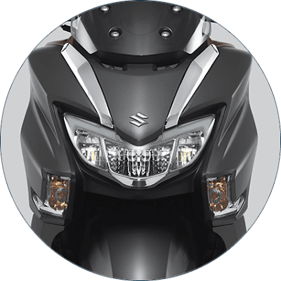 Lampu depan Suzuki Burgman Street sudah LED Lampu depan Suzuki Burgman Street sudah LED