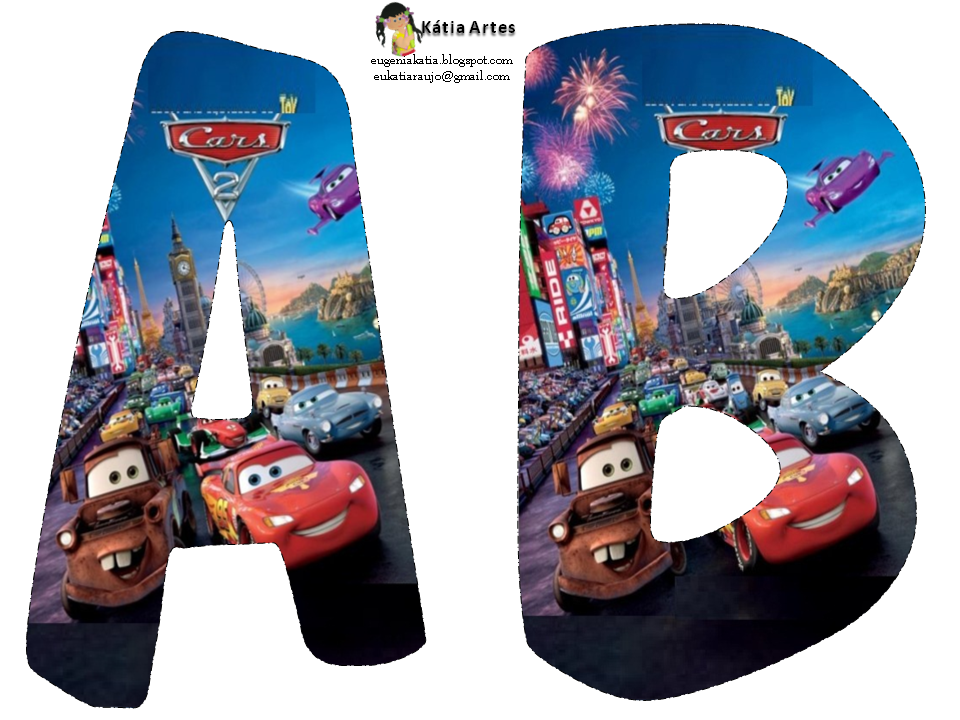 Alfabeto de Cars 2. (com imagens) | Festa carros, Carros da disney