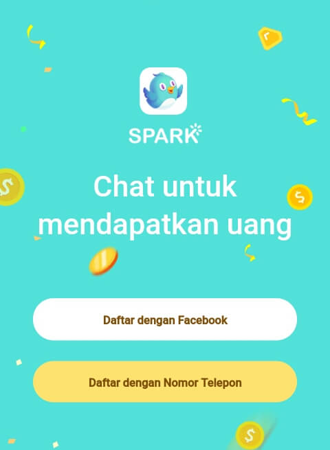 silahkan menuju situs resmi Spark lalu mendaftar / membuat akun melalui akun Facebook / nomor handphone dan ikuti langkah selanjutnya.
