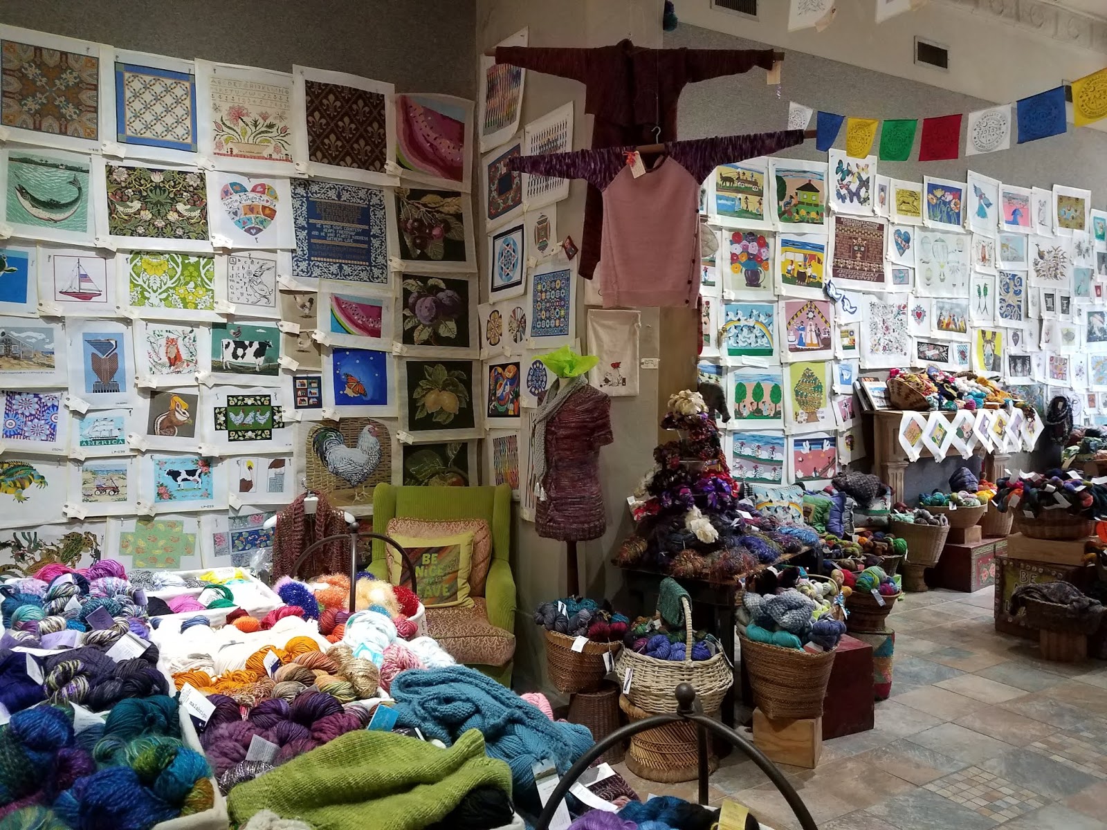 CraftySasha Vacation, needlework shop, and some stitching.