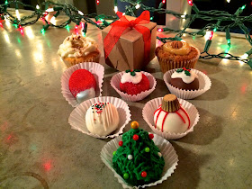Pictured are Cupcake Allie's Pecan Pie Cupcake, Eggnog Cupcake, and Red Velvet, Vanilla, & Chocolate Cake Bites
