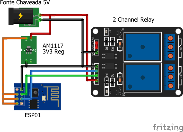 Automação com ESP8266 utilizando relés - Fernando K Tecnologia