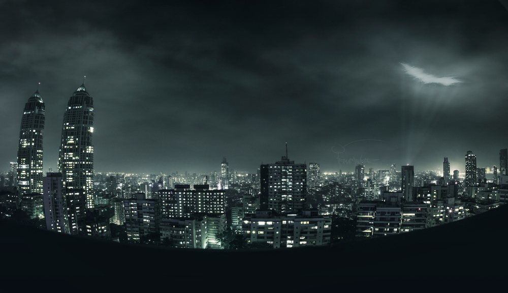 gotham city skyline stencil